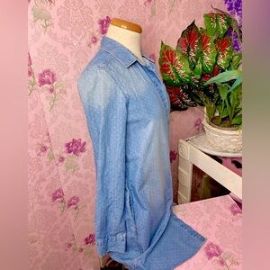 🌷 Padini Authentic 🌷 Polka Dot Button Up Denim Shirt Dress w/ Pockets